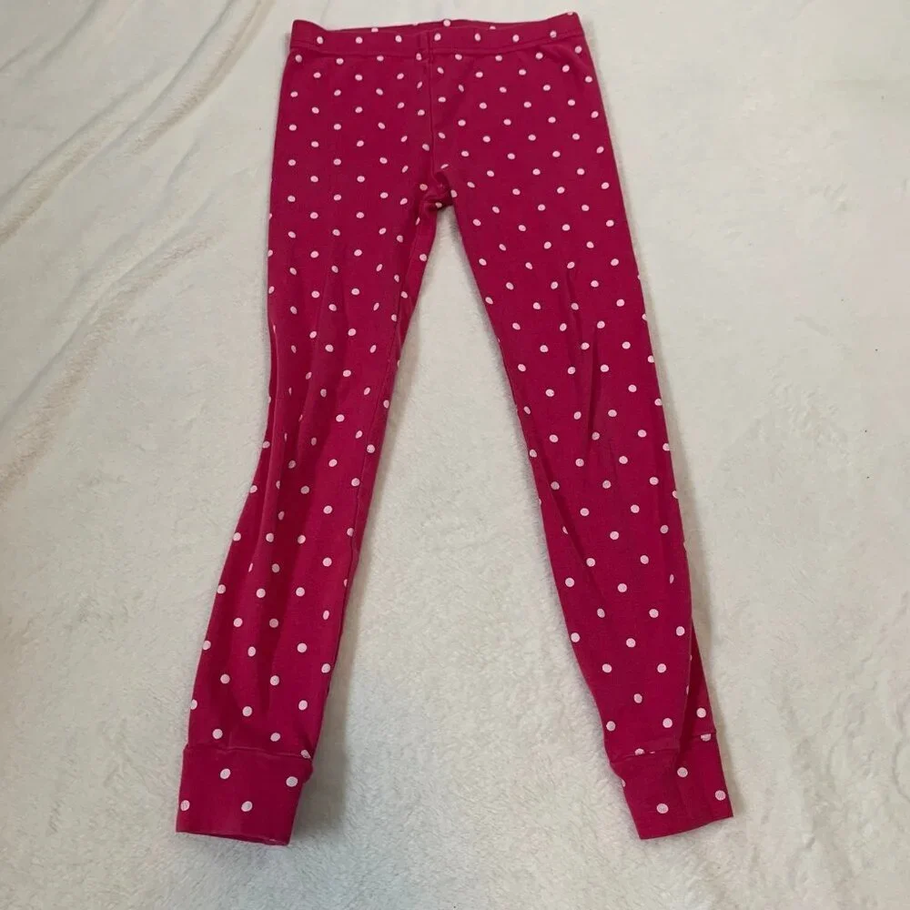 5/$25 Carter's Pajama Set Kids Size‎ 6 Pink White Frenchie Dog Polka Dot PJs